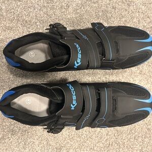 Pelaton Kescoo Black and Blue Cycling Shoes